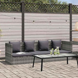 Garden Bed Grey PE Rattan 78.7x23.6 in Adjustable Armrests with Thick Removable Cushions for Patio Poolside Lounging - Photo 1