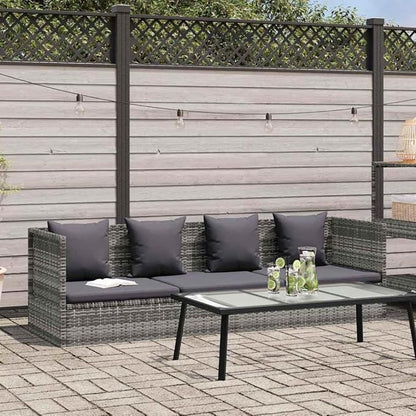 Outdoor Garden Bed 78.7x23.6 in Grey PE Rattan Lounge Chair with Adjustable Armrests, 3-Person Patio Poolside Daybed for Sunbathing