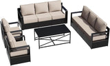 Outdoor Aluminum Furniture Set, 4-Piece Patio Conversation Set, 2 Chairs, 2 Sofa and 1 Table, All-Weather Metal Frame - Photo 8