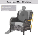 Belord 6 Pieces Patio Furniture Set Outdoor Wicker Furniture, 2 Patio Wicker Chairs with 1 Loveseat Sofa - Photo 5