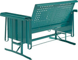 Crosley Furniture Bates Retro Metal Outdoor Loveseat Glider, 2-Person Rocking Patio Bench for Porch, Deck - Photo 5
