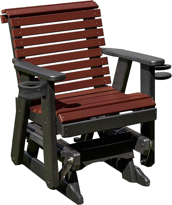 Amish Craftsmanship Made in USA 2FT Heavy Duty Poly Lumber Wood Porch Patio Glider HDPE with No wood fibers Lancaster - Photo 1