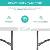 Best Choice Products 6ft Plastic Folding Table, Indoor Outdoor Heavy Duty Portable w/Handle, Lock for Picnic, Party - Photo 3