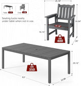 Stoog All-Weather Patio Dining Sets, 7 Pieces Patio Dining Table with Umbrella Hole - Photo 5
