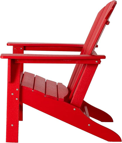 Glitzhome JK89002R Outdoor Adirondack Chairs for Yard, Patio, Garden, Lawn, Red