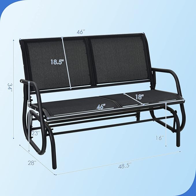 Giantex Swing Glider Chair 48 Inch with Spacious Space - Photo 3