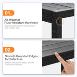 ODK Outdoor Coffee Table, Rectangle Weather-Resistant Patio Coffee Table for Garden, Balcony, Hot Tub, Poolside - Photo 8