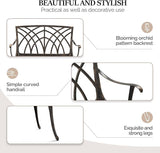 VINGLI 38" Outdoor Metal Bench, Cast Aluminium Garden Bench, Weatherproof Antique Finish Orchid Chair - Photo 5