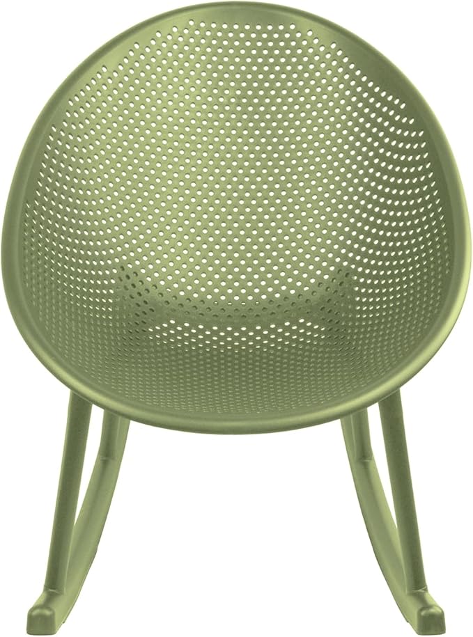 2xhome Patio Rocking Chair | Oval Egg Shaped Lounge Rocker | All Weather Plastic | Modern Accent Side Chair for Indoor or Outdoor Use, Green, Single, Set of 1