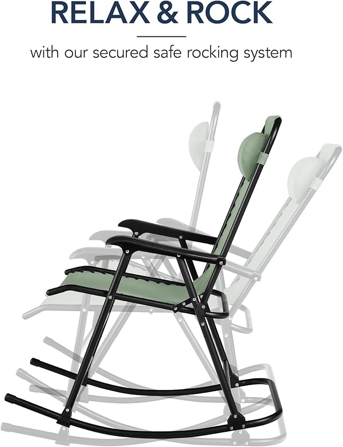 Best Choice Products Outdoor Folding Rocking Chair, Zero Gravity Lounge Chair - Photo 4