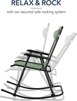 Best Choice Products Outdoor Folding Rocking Chair, Zero Gravity Lounge Chair - Photo 4
