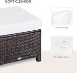 Outsunny 20" Patio Wicker Ottoman, Multipurpose Outdoor PE Rattan Footrest, Additional Seating - Photo 6