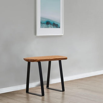 Live Edge Cedar Entryway Bench 19.5" x 12.5" x 16.2" H Rustic End Table Living Room Accent Solid Wood Natural Coffee Side Table Bedroom Vintage Outdoor Garden Stand Foot Stool
