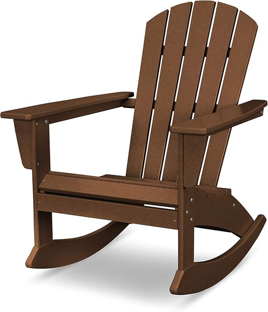 POLYWOOD® Nautical Adirondack Rocking Chair in Teak