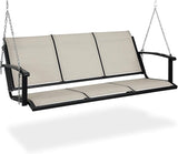 Textilene 3 Seat Hanging Swing, 5.2FT Patio Bench Swing - Photo 9