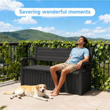 51.06" L x 24.17" W x 35.24" H Outdoor Storage Bench - 70 Gallon Weather-Resistant Resin Rattan-Look Seat - Photo 4