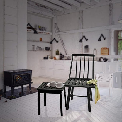 Four Seasons Courtyard 250 Pound Capacity Robust Classic Design Farmhouse Armless Indonesian Hardwood Chair for Indoor or Outdoor Use, Black