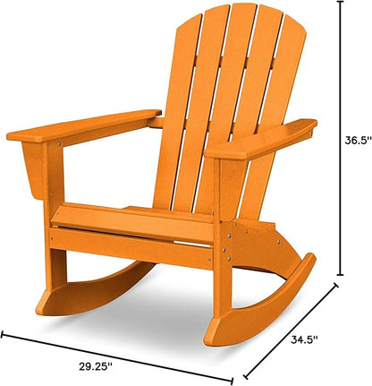 POLYWOOD® Nautical Adirondack Rocking Chair in Tangerine