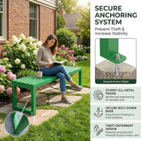 Outdoor Garden Bench, 3.3ft 3.9ft 4.9ft 5.9ft Metal Patio Benches Weatherproof Outside Backless Bench Front Porch Seat - Photo 5
