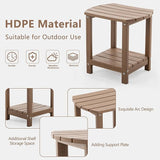 4 Chairs & 2 Tables Folding Adirondack Chair Set with Table – HDPE Weatherproof Outdoor Patio Chairs with Reclining - Photo 5