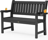 YEFU Outdoor Bench for Patio Waterproof: Heavy Duty 2-Person Garden Bench with 2 Cup Holders & Oversized Seating - HIPS - Photo 1