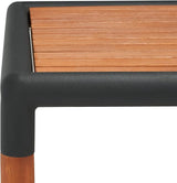 SAFAVIEH Outdoor Couture Collection Tommy Tropical Black Metal/Natural Solid Wood Rectangular Patio Coffee Table - Photo 9