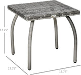 Outsunny Patio Wicker Side Table, PE Rattan Outdoor End Table with All-Weather Material - Photo 3
