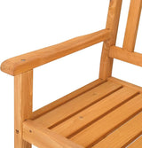 Wooden Bench Outdoor, 46 Inch 2-Person Rustic Farmhouse Style Wood Porch Garden Park Bench with Grid Back Design - Photo 8