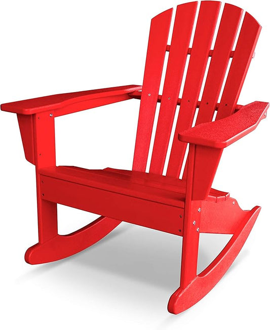 POLYWOOD® Palm Coast Adirondack Rocking Chair, Sunset Red