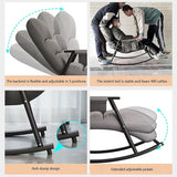 Outdoor Rocking Chair with armrests, Modern Comfortable Upholstered Rocking Chair, Modern Lounge Chair for Balcony - Photo 6