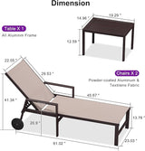 PURPLE LEAF Outdoor Chaise Lounge Chair Set of 2 with Armrests - Photo 2
