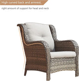 Rilyson Outdoor Patio Wicker Furniture Set - 5 Piece Rattan Patio Conversation Sectional Sofa Set with 1 Couch - Photo 5