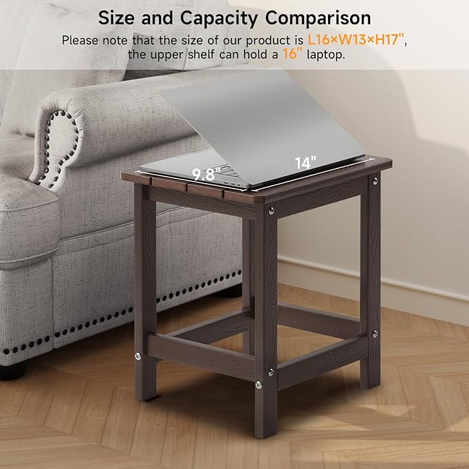 ONBRILL Outdoor Side Table Set of 2, Adirondack Small End Table, Indoor & Outdoor Use - Photo 6