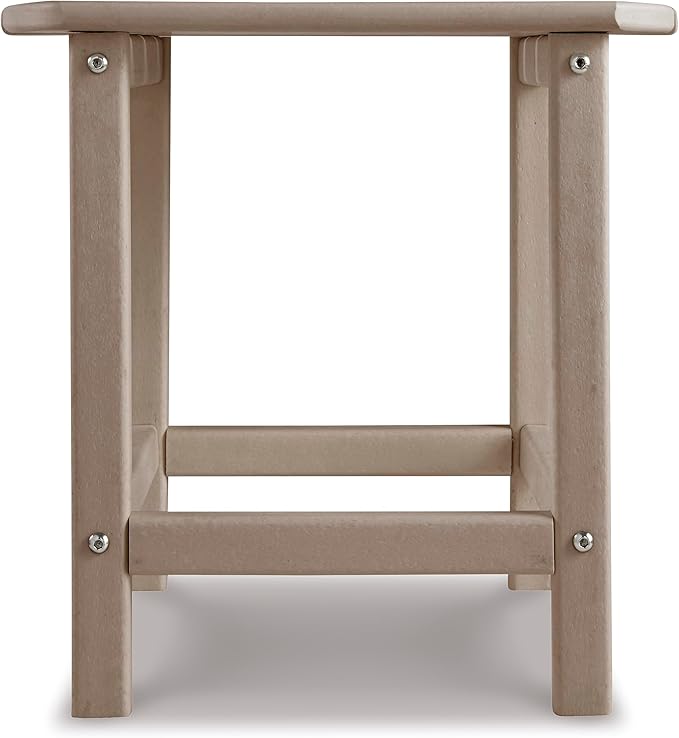 Signature Design by Ashley Sundown Treasure Outdoor Patio HDPE Weather Resistant End Table, Brown - Photo 10
