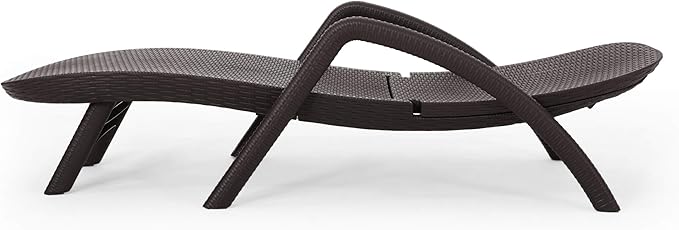 Christopher Knight Home Blanche Outdoor Faux Wicker Chaise Lounge, Dark Brown - Photo 10