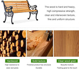 Garden Bench, Cast Iron Metal Frame Patio Park Bench, Wrought Iron Bench with Backrest and Armrests - Photo 2