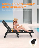 HDPE Patio Lounge Chair Set of 2, 78.4'' Outdoor Poly Lounge Chairs - Photo 7