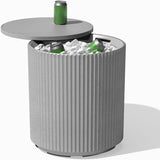 Veradek 21in Outdoor Cooler Side Table, Modern, Stone-Plastic Composite, Gray, Weather Resistant, Made in Canada - Photo 1
