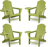 FOOWIN Folding Adirondack Chair Set of 4, HDPE Adirondack Chairs with Cup Holder - Photo 1