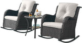 Rilyson Patio Chairs Outdoor Rocking Chair - 3 Piece Wicker Patio Bistro Set Rattan Patio Furniture Rocker Chairs and - Photo 1
