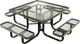 COATEDOUTDOORFURNITURE Heavy-Duty Portable Outdoor Kids Table with Umbrella Hole, Expanded Metal Kids Picnic Table - Photo 1