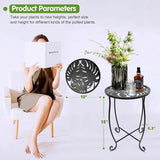 Fashion&cool Outdoor Side Tables, Weather Resistant Metal Patio Side Table - Photo 7