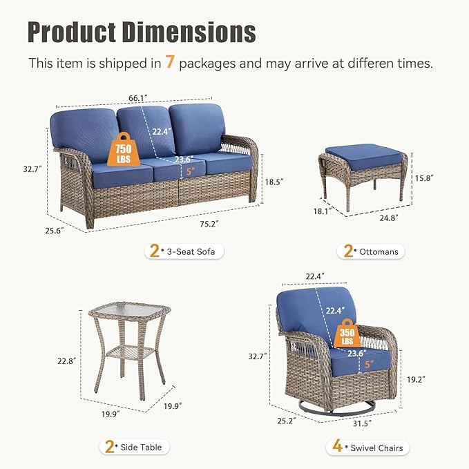 10 Pieces Outdoor Patio Furniture Set - Photo 2