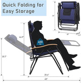 PHI VILLA XXL Oversized Padded Zero Gravity Chair, Foldable Patio Recliner - Photo 3