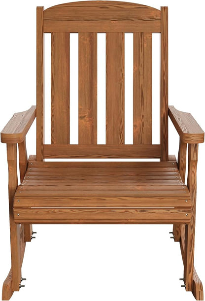 Amish Heavy Duty 600 Lb Mission Pressure Treated Rocking Chair (Oak Stain)