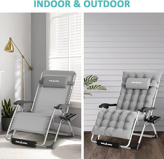 Amopatio Foldable Zero Gravity Chair, Oversized Outdoor Reclining Chair - Photo 6