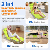 3-in-1 Heavy Duty Tanning Chair with Face Hole Adjustable 5-Position Folding Chaise Lounge Chairs Portable Lay Flat - Photo 4