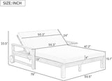 Polibi 4-Position Adjustable Outdoor Double Chaise Lounge Chair for 2 Persons - Photo 2