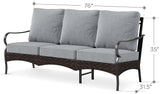 PHI VILLA Wicker & Metal Outdoor Patio Couch, 3-Seat Patio Sofa with Deep Seating for Front Porch, Deck, Balcony - Photo 2