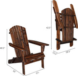 Outvita Folding Adirondack Chair Set of 2, 350LBS Solid Wood Garden Chair Weather Resistant - Photo 3